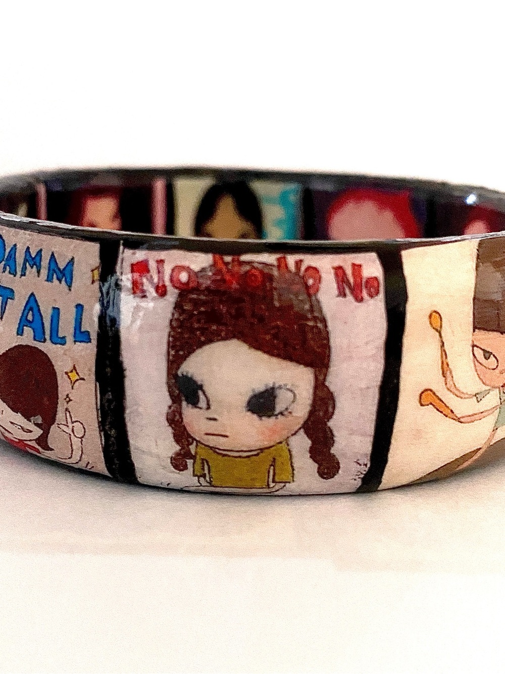 Handmade Yoshimoto Nara Character Art Bangle Bracelet-Multicoloured